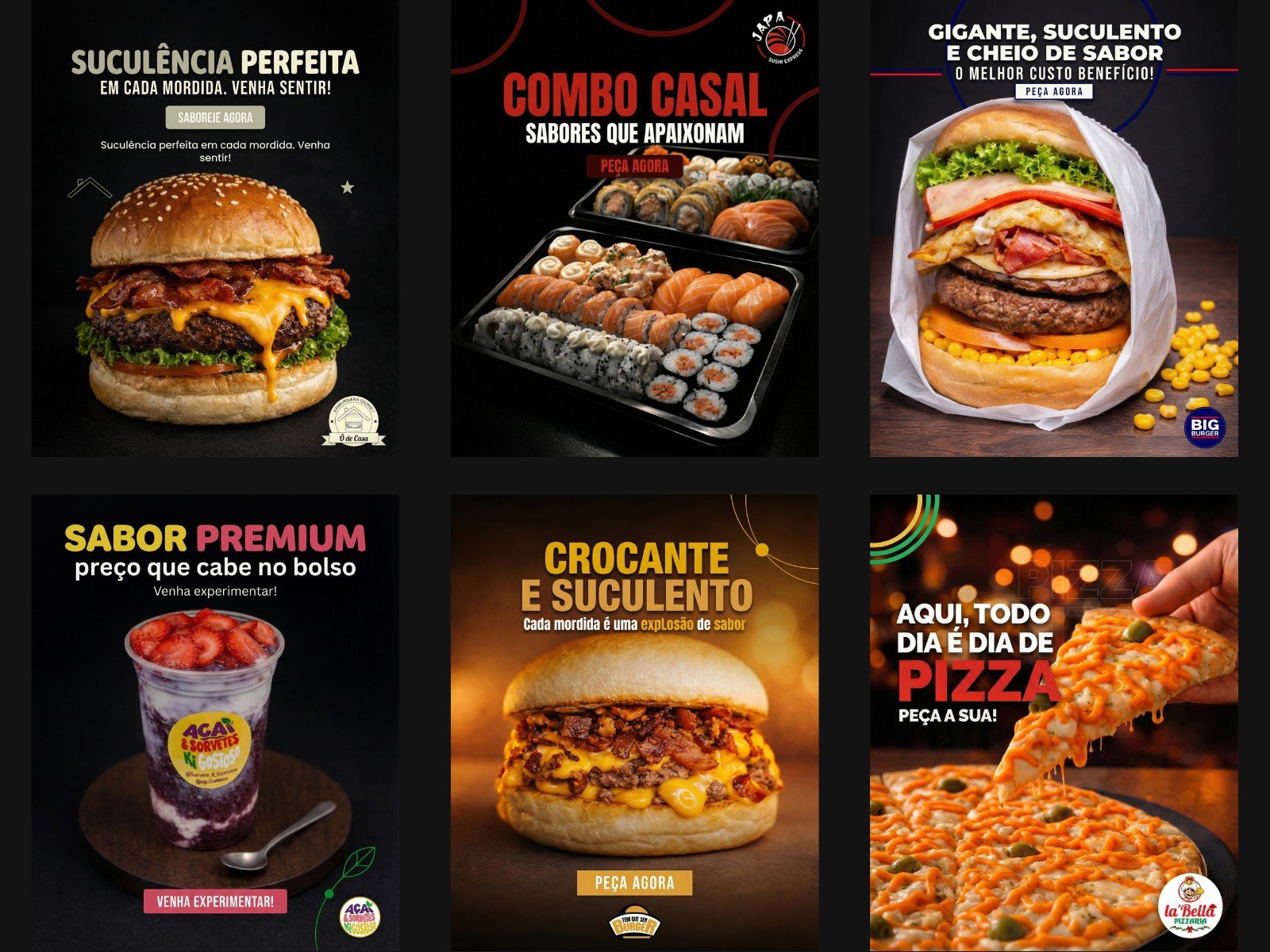 Comparativo antes e depois do Foodesigner